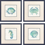 Paragon Blue Green Sealife S/4 Blue 22 X 22 X 1 Wall Art