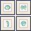 Paragon Blue Green Sealife S/4 Blue 22 X 22 X 1 Wall Art