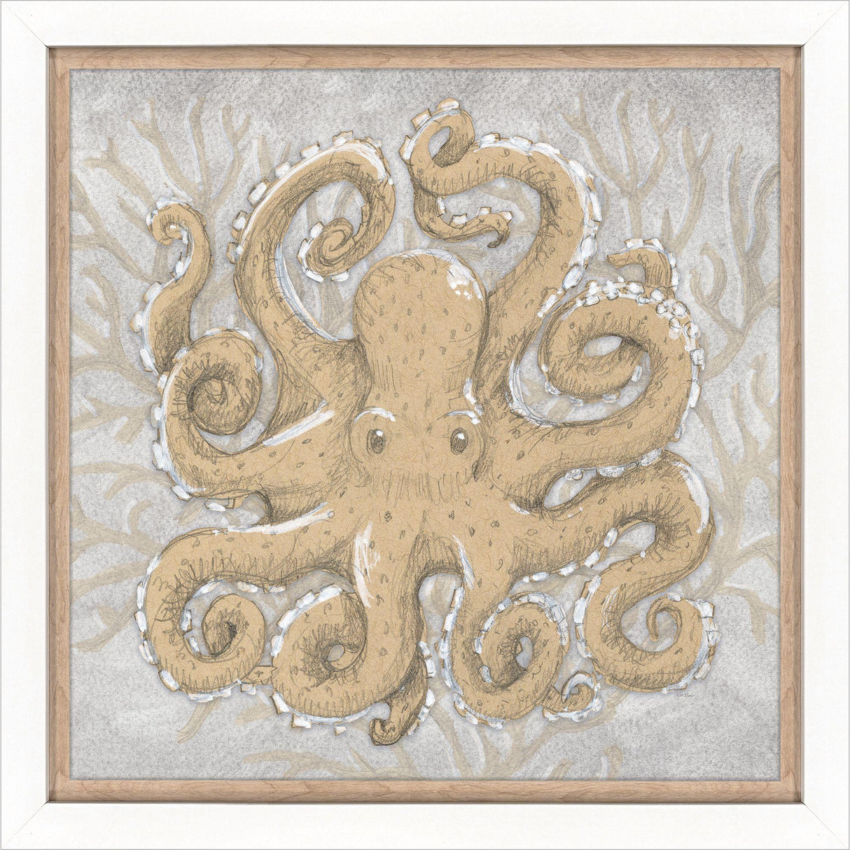 Paragon Octopus Drawing 1 Gray 30 X 30 X 2 Wall Art