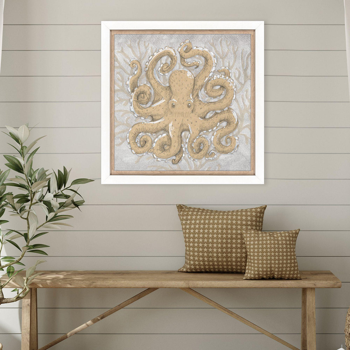 Paragon Octopus Drawing 1 Gray 30 X 30 X 2 Wall Art