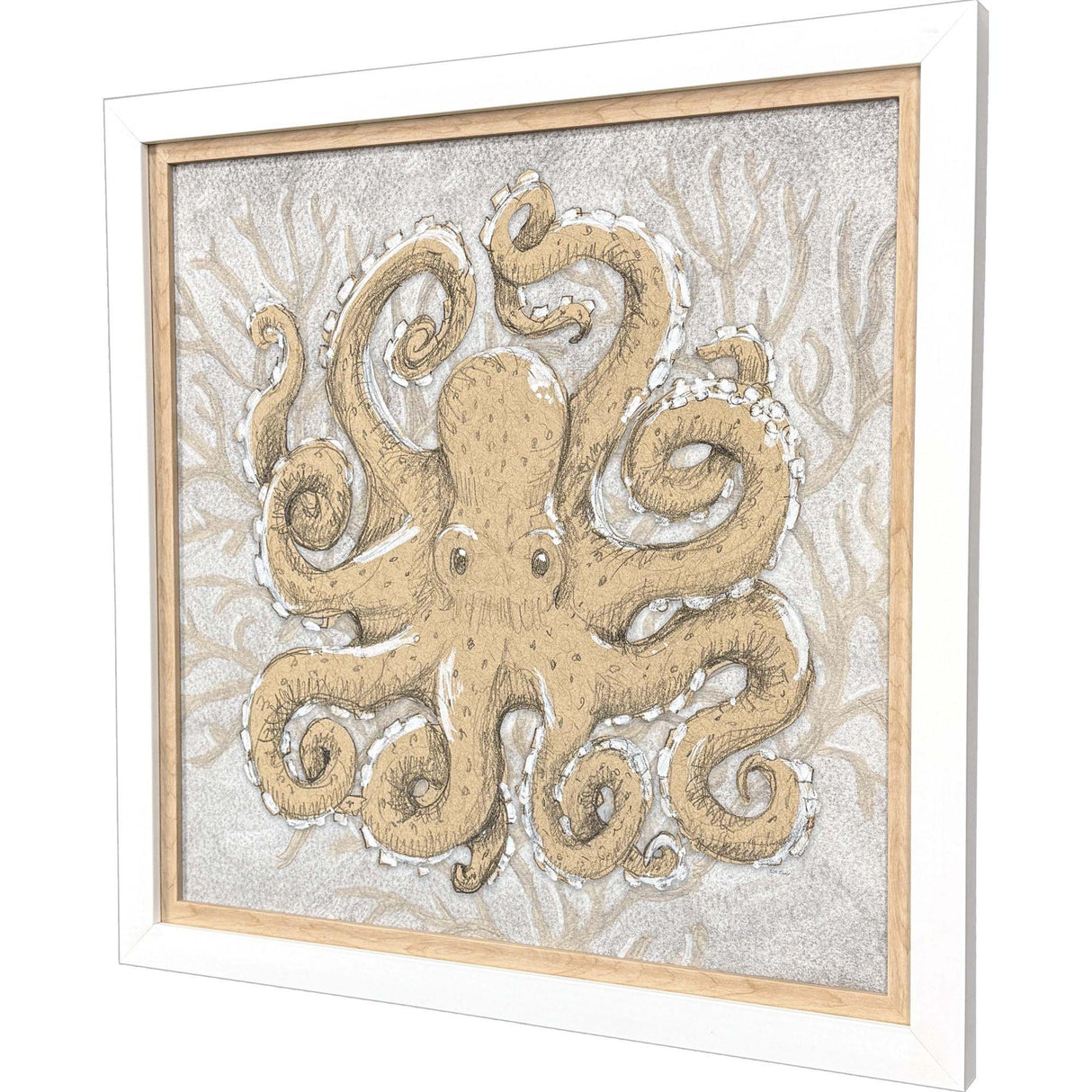 Paragon Octopus Drawing 1 Gray 30 X 30 X 2 Wall Art