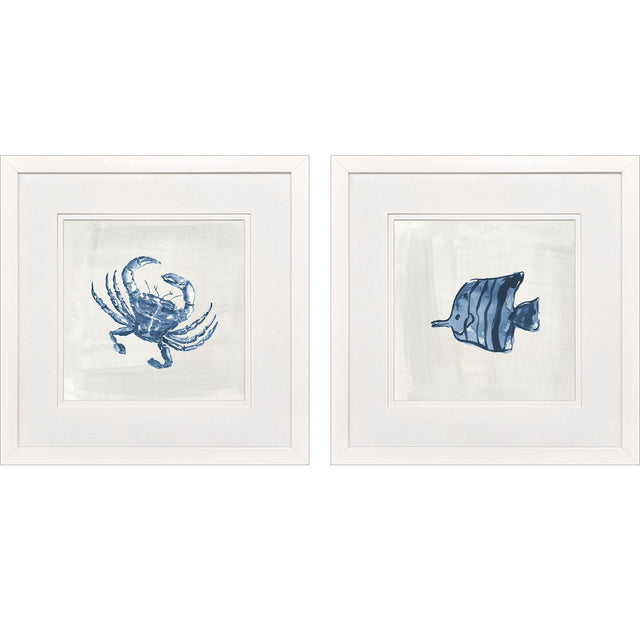 Paragon Indigo Sealife II S/2 Blue 27 X 27 X 2 Wall Art