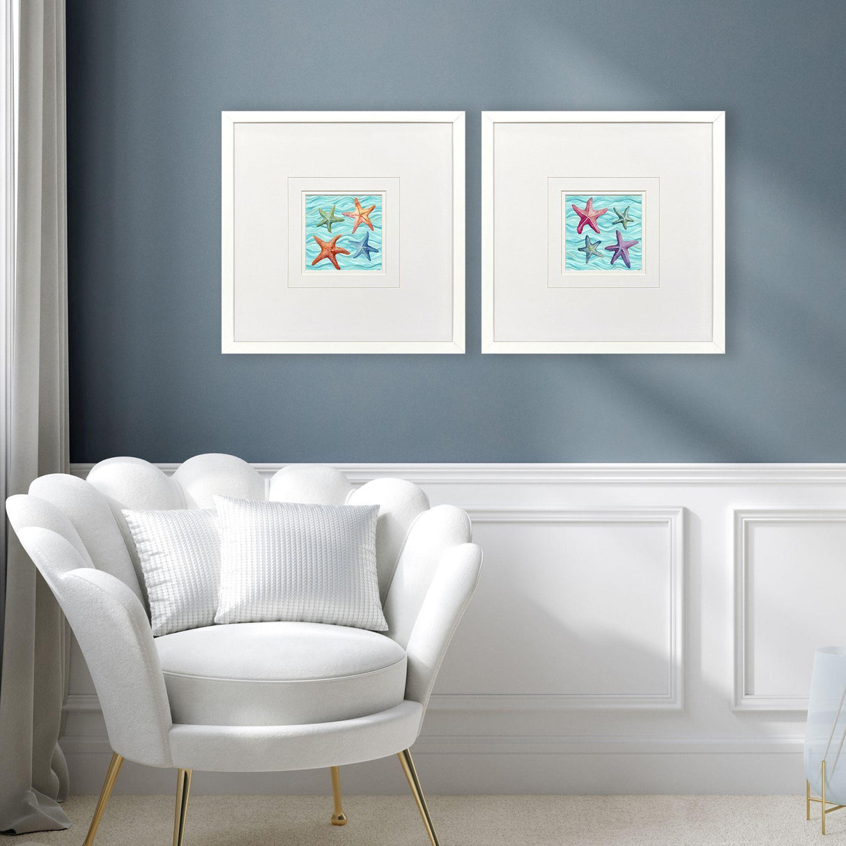Paragon Happy Seashells S/2 Blue 17 X 17 X 2 Wall Art