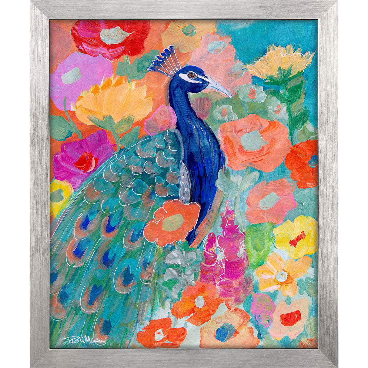 Paragon Floral Peacock I Pink 32 X 26 X 2 Wall Art