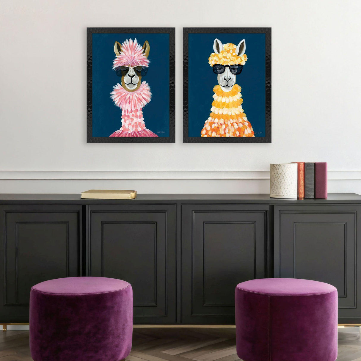 Paragon Miami Alpaca S/2 Blue 26 X 20 X 1 Wall Art
