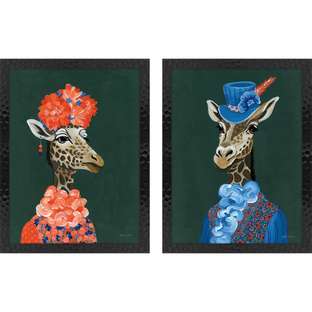Paragon Miami Giraffe S/2 Green 26 X 20 X 1 Wall Art