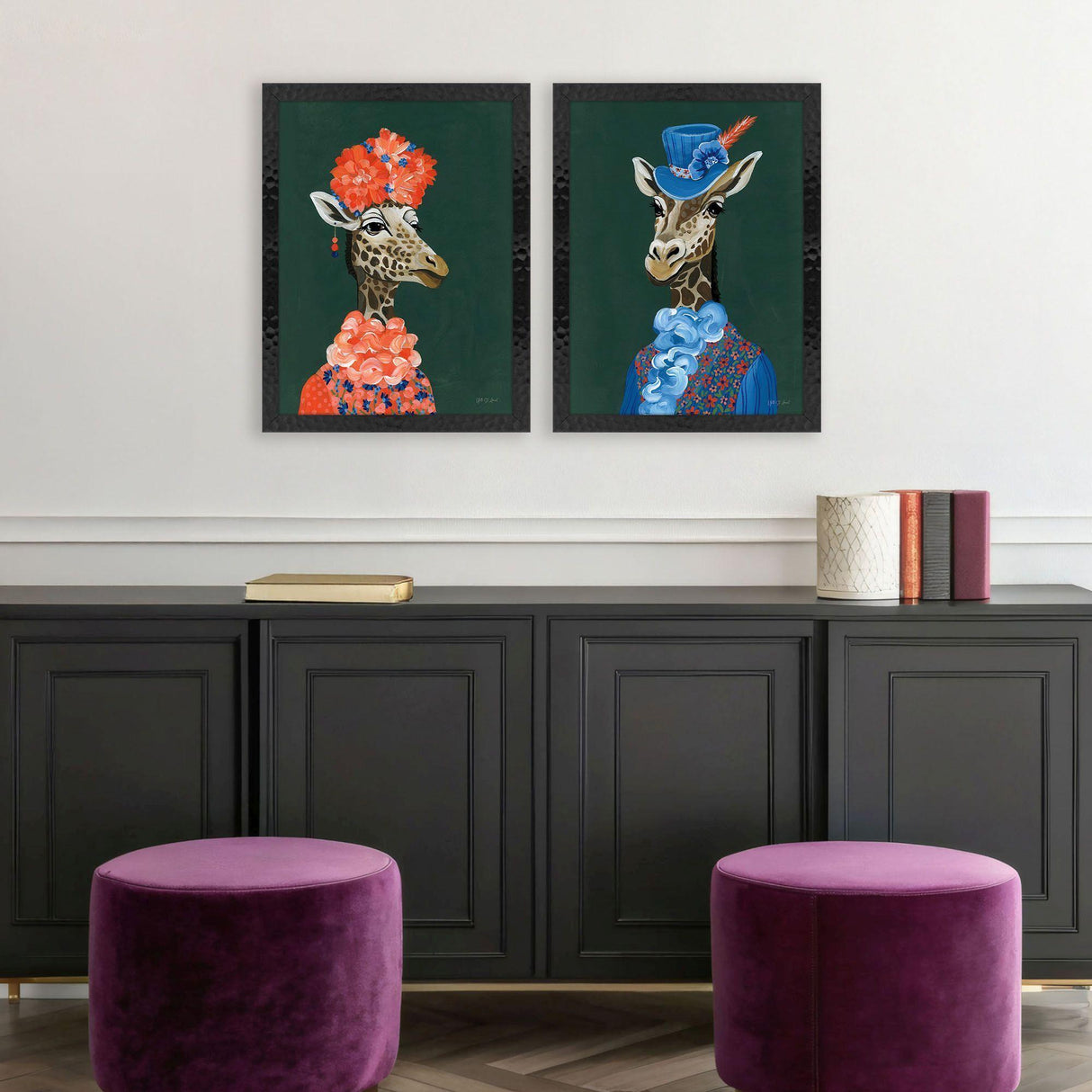 Paragon Miami Giraffe S/2 Green 26 X 20 X 1 Wall Art