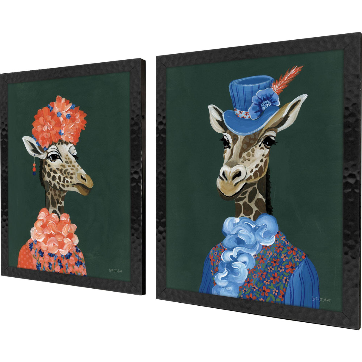 Paragon Miami Giraffe S/2 Green 26 X 20 X 1 Wall Art