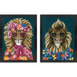Paragon Miami Lion S/2 Blue 26 X 20 X 1 Wall Art