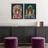 Paragon Miami Lion S/2 Blue 26 X 20 X 1 Wall Art