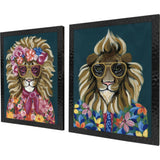 Paragon Miami Lion S/2 Blue 26 X 20 X 1 Wall Art