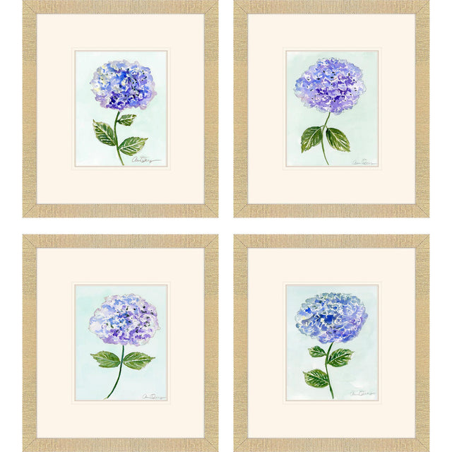 Paragon Hydrangea Stems S/4 Blue 19 X 17 X 1 Wall Art