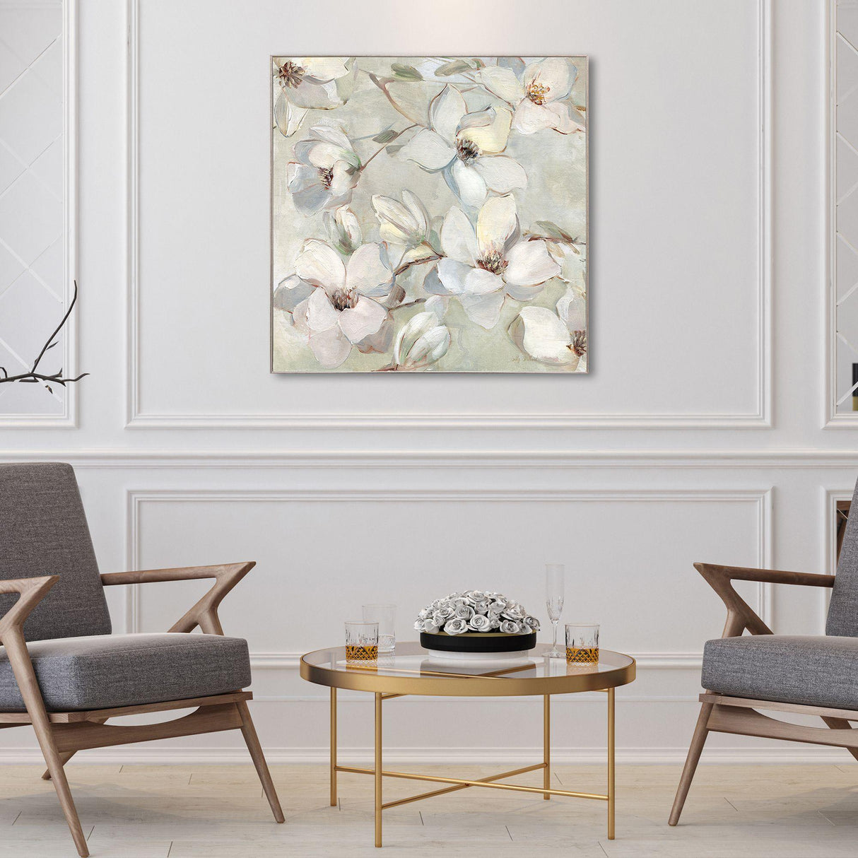 Paragon Magnolias White 30 X 30 X 3 Wall Art
