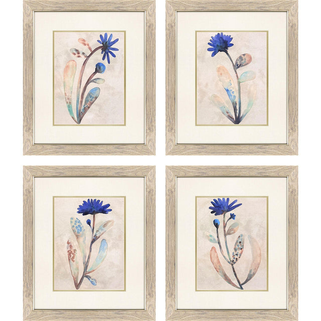 Paragon Blue Folk Garden S/4 Blue 23 X 20 X 1 Wall Art