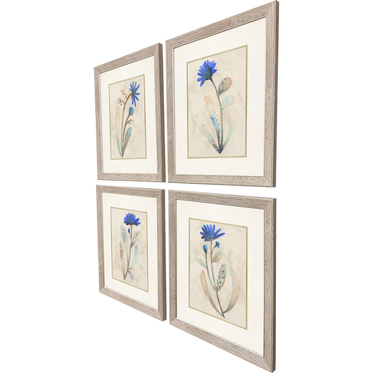 Paragon Blue Folk Garden S/4 Blue 23 X 20 X 1 Wall Art