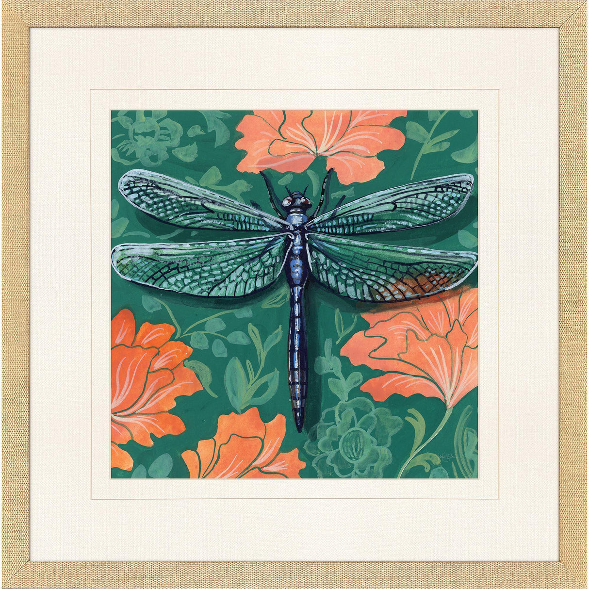 Paragon Dragonfly on Wall Green 28 X 28 X 1 Wall Art