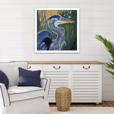 Paragon Blue Heron in Morning Blue 30 X 30 X 2 Wall Art