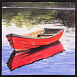 Paragon Boat on Still Water Red 29 X 29 X 2 Wall Art