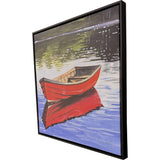 Paragon Boat on Still Water Red 29 X 29 X 2 Wall Art