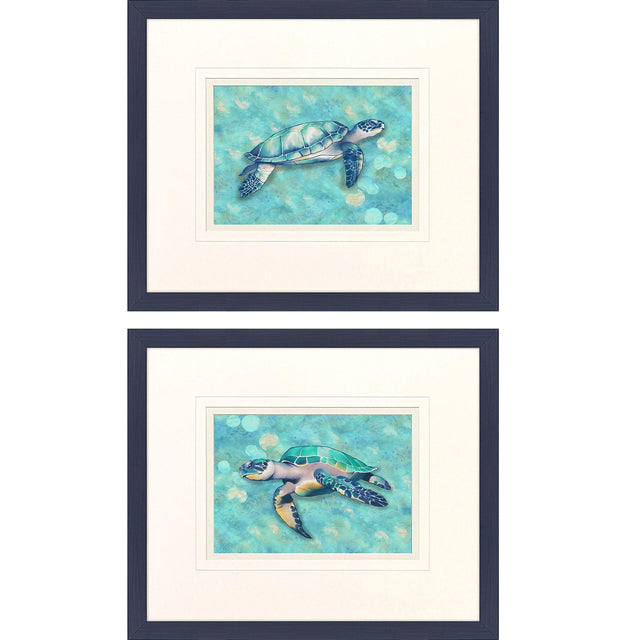 Paragon Coastal Sea Turtle S/2 Blue 22 X 26 X 1 Wall Art