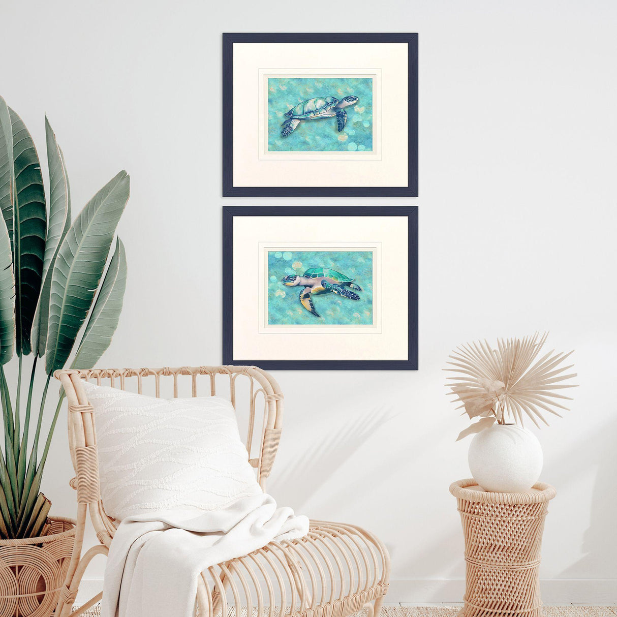 Paragon Coastal Sea Turtle S/2 Blue 22 X 26 X 1 Wall Art