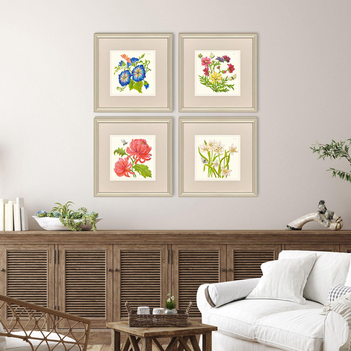 Paragon Fleur Melange III S/4 Green 18 X 18 X 1 Wall Art