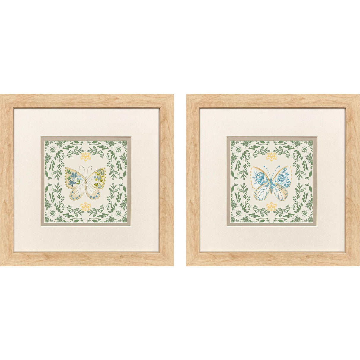 Paragon Ornate Butterfly I S/2 Green 12 X 12 X 1 Wall Art