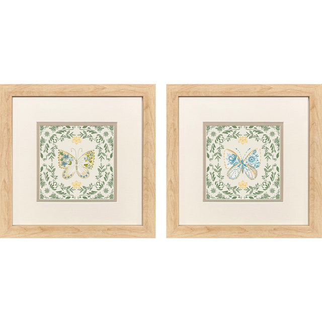 Paragon Ornate Butterfly I S/2 Green 12 X 12 X 1 Wall Art