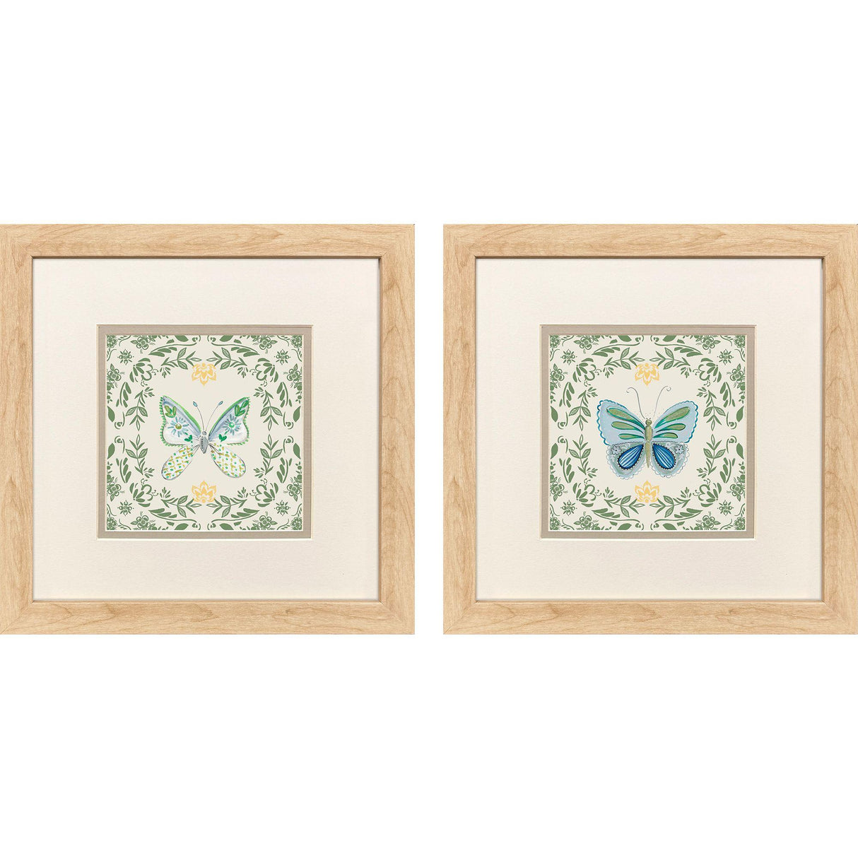 Paragon Ornate Butterfly II S/2 Green 12 X 12 X 1 Wall Art