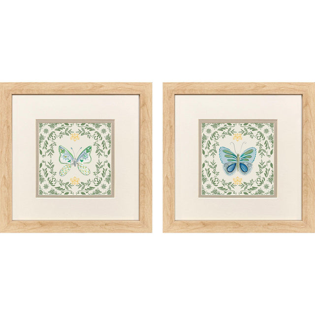 Paragon Ornate Butterfly II S/2 Green 12 X 12 X 1 Wall Art
