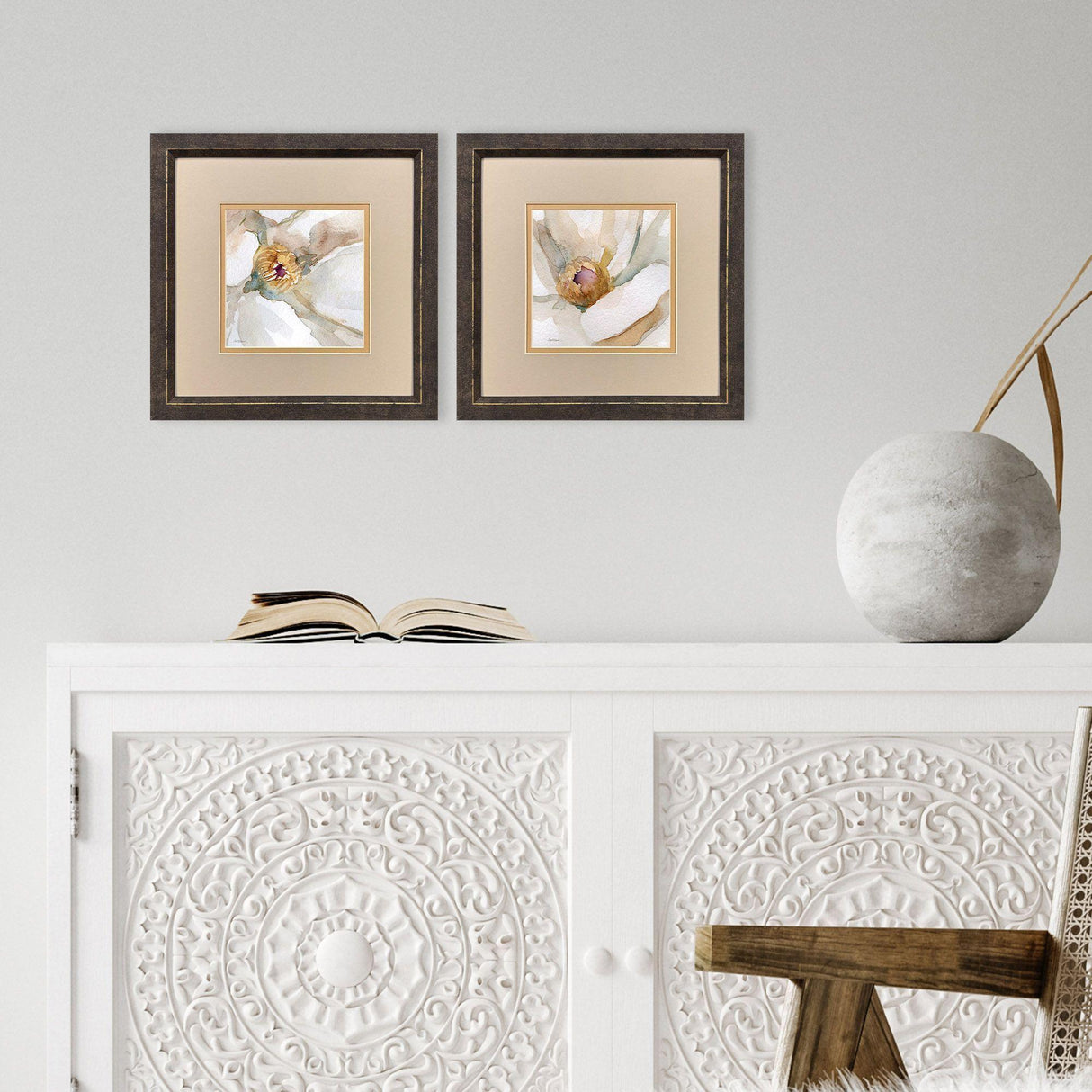 Paragon Floral Center S/2 Beige 11 X 11 X 1 Wall Art
