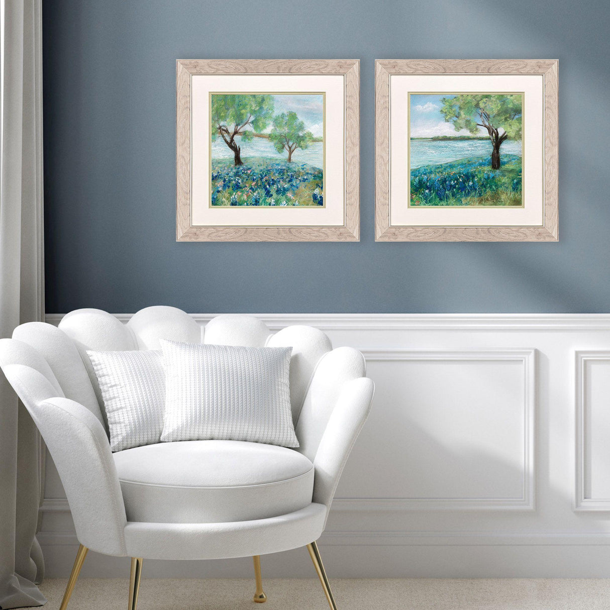 Paragon Quiet Valley S/2 Blue 19 X 19 X 1 Wall Art