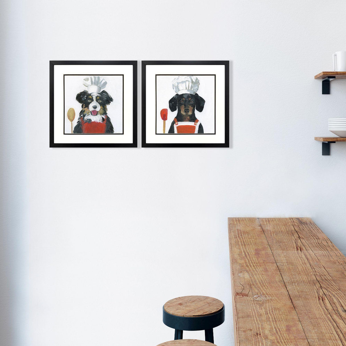 Paragon Chef Pups S/2 Red 17 X 17 X 2 Wall Art