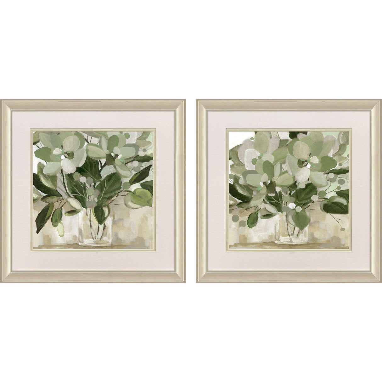Paragon Green Blossom in Vase S/2 Green 18 X 18 X 1 Wall Art