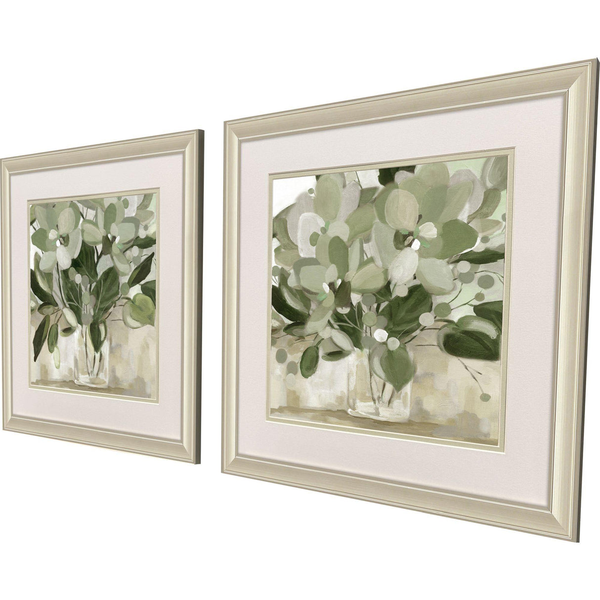 Paragon Green Blossom in Vase S/2 Green 18 X 18 X 1 Wall Art