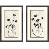 Paragon Coneflower S/2 Black 32 X 20 X 1 Wall Art