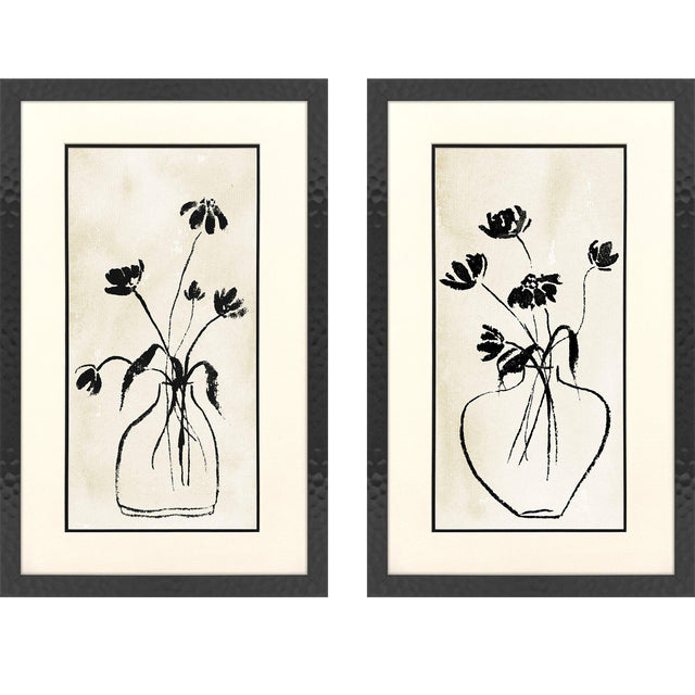 Paragon Coneflower S/2 Black 32 X 20 X 1 Wall Art