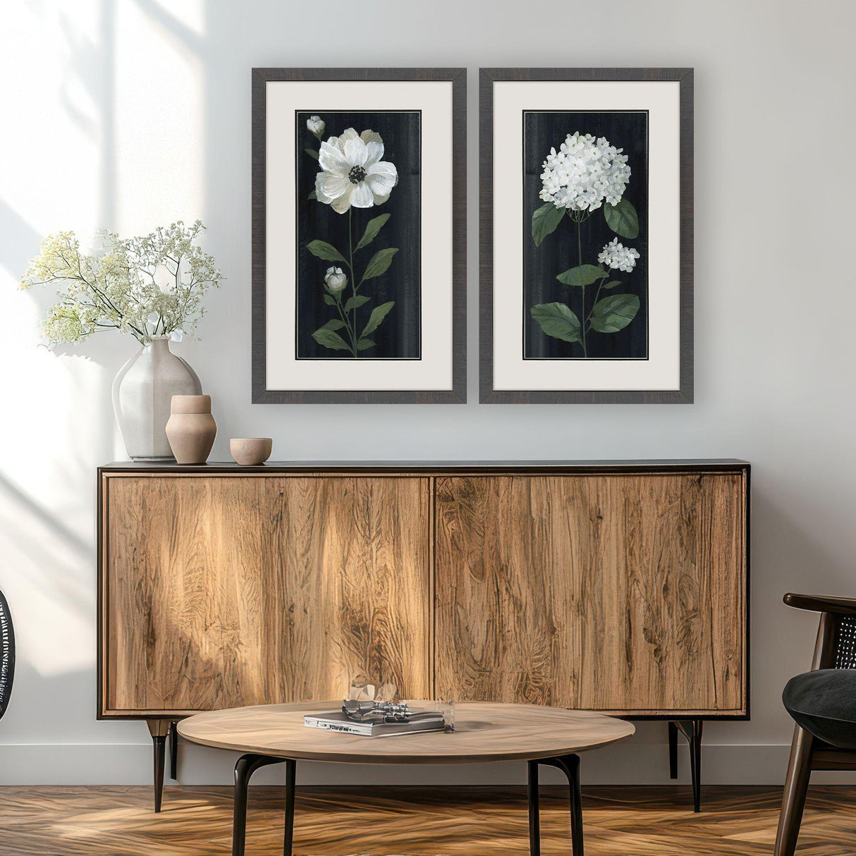 Paragon White Buds S/2 Black 32 X 20 X 2 Wall Art