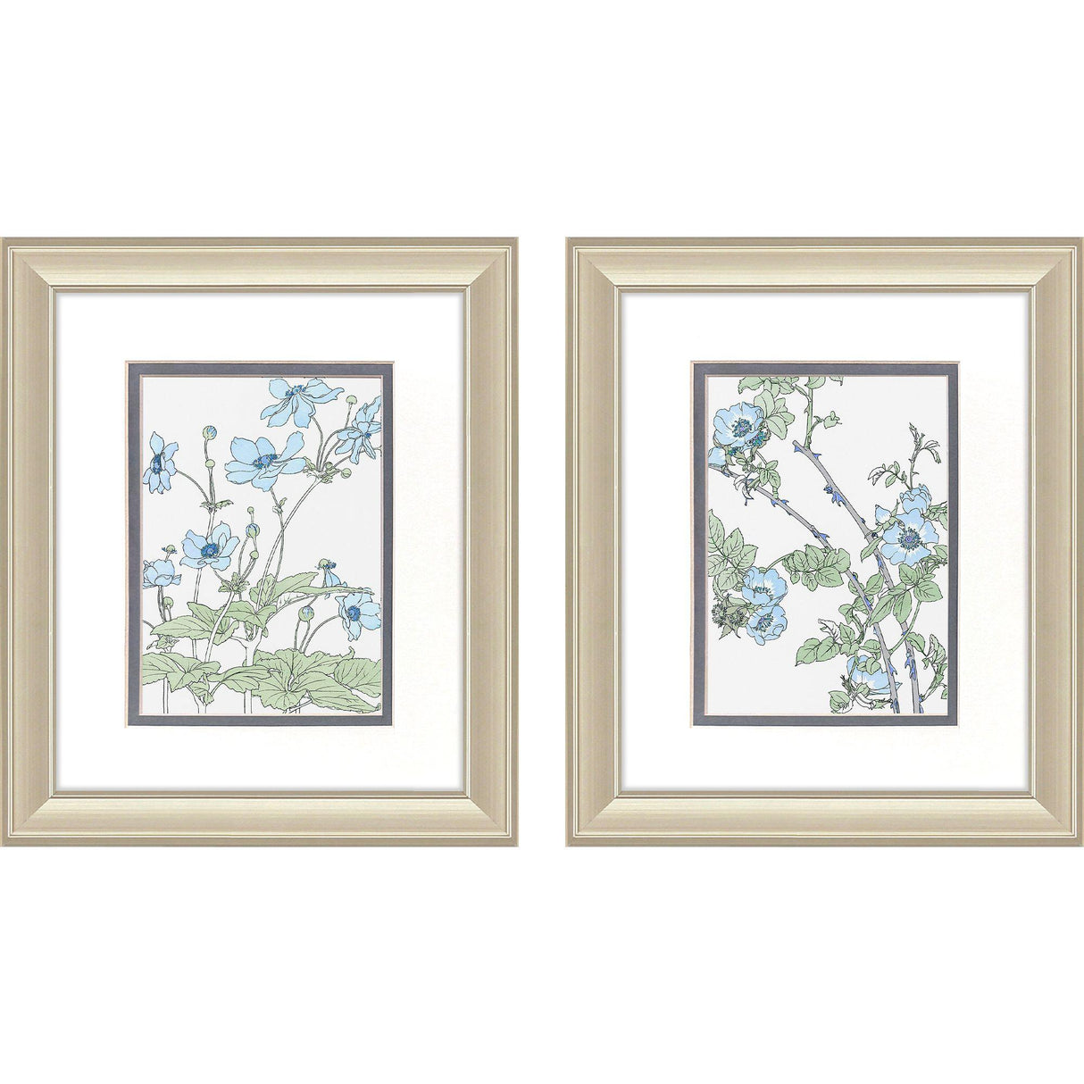Paragon Summer Botanicals S/2 Blue 12 X 10 X 1 Wall Art