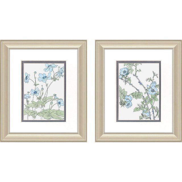 Paragon Summer Botanicals S/2 Blue 12 X 10 X 1 Wall Art