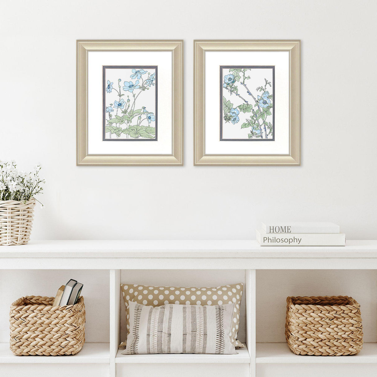 Paragon Summer Botanicals S/2 Blue 12 X 10 X 1 Wall Art