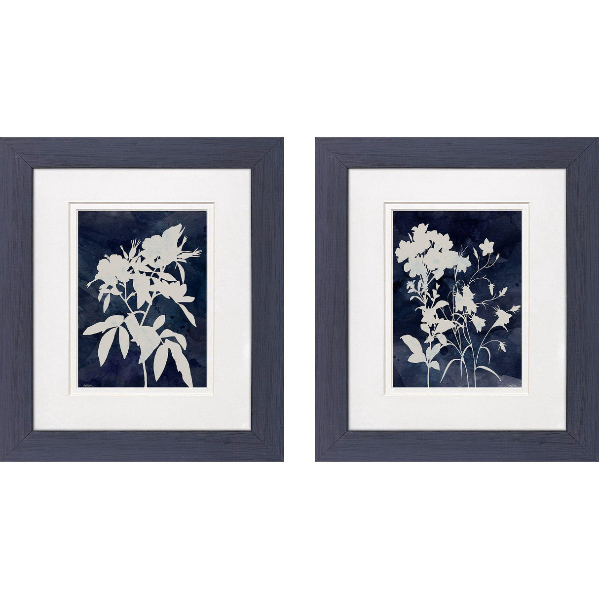 Paragon Indigo Blooms S/2 Blue 12 X 10 X 1 Wall Art