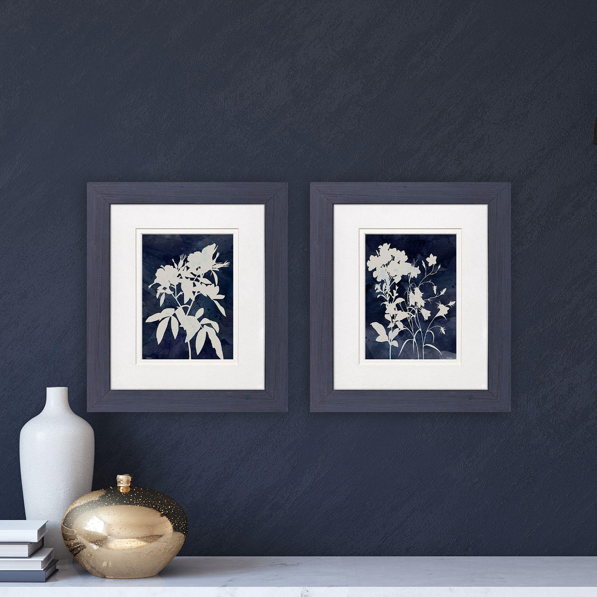 Paragon Indigo Blooms S/2 Blue 12 X 10 X 1 Wall Art