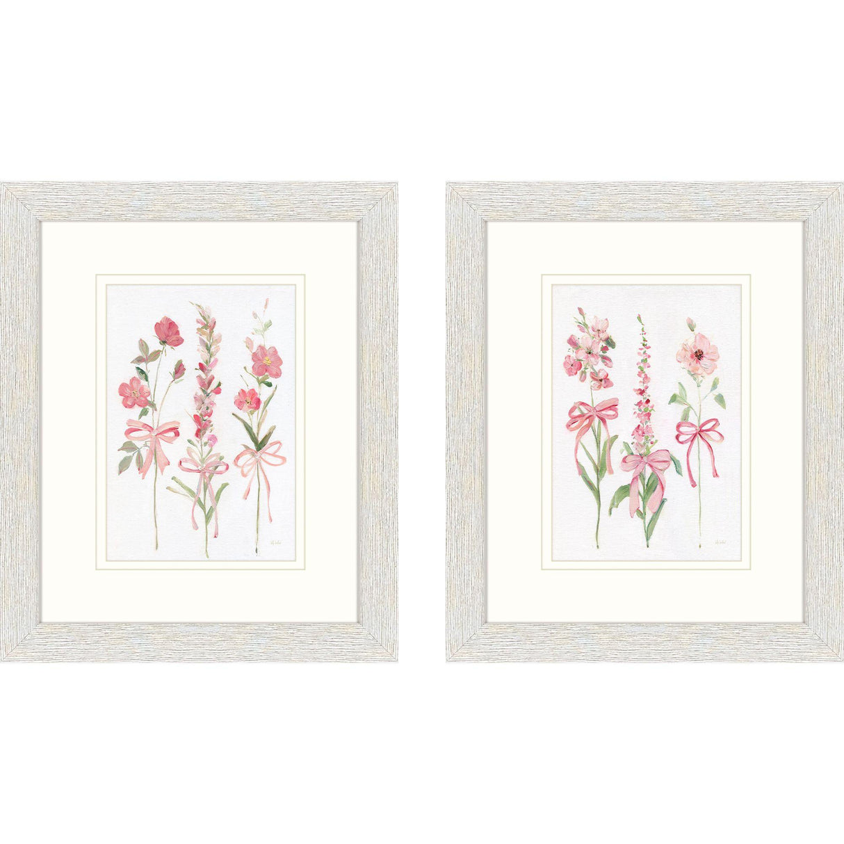 Paragon Wildflowers and Bows S/2 Pink 11 X 09 X 1 Wall Art
