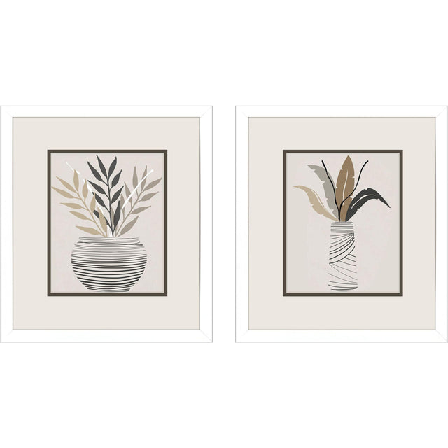 Paragon Palm Arrangement S/2 Brown 16 X 14 X 2 Wall Art