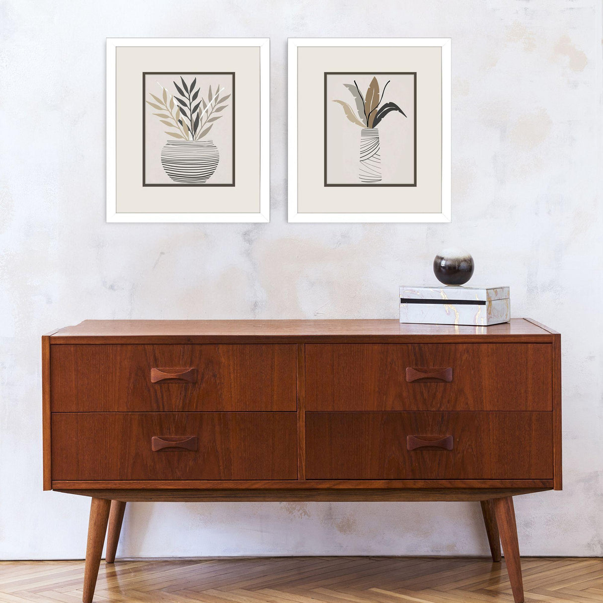 Paragon Palm Arrangement S/2 Brown 16 X 14 X 2 Wall Art