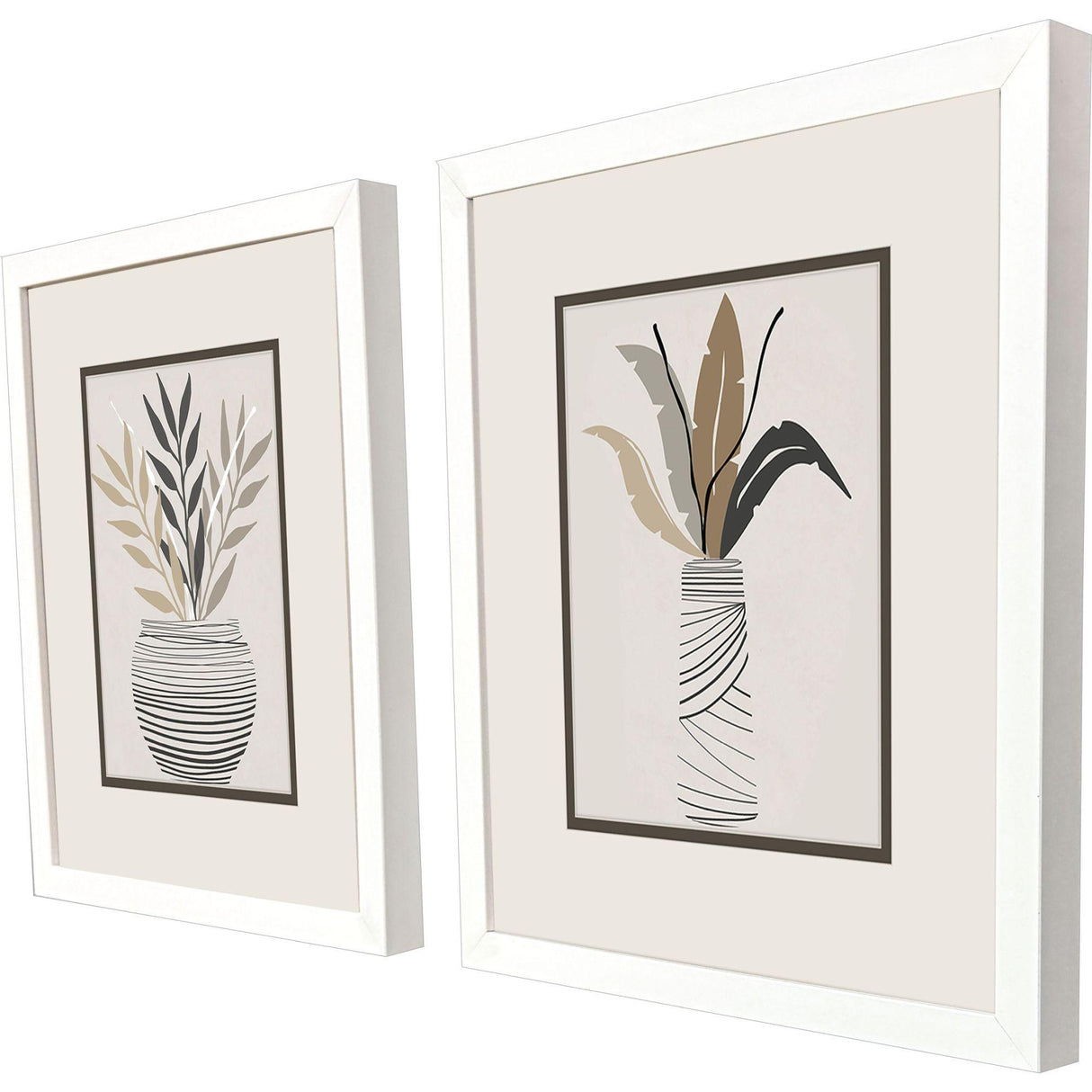 Paragon Palm Arrangement S/2 Brown 16 X 14 X 2 Wall Art