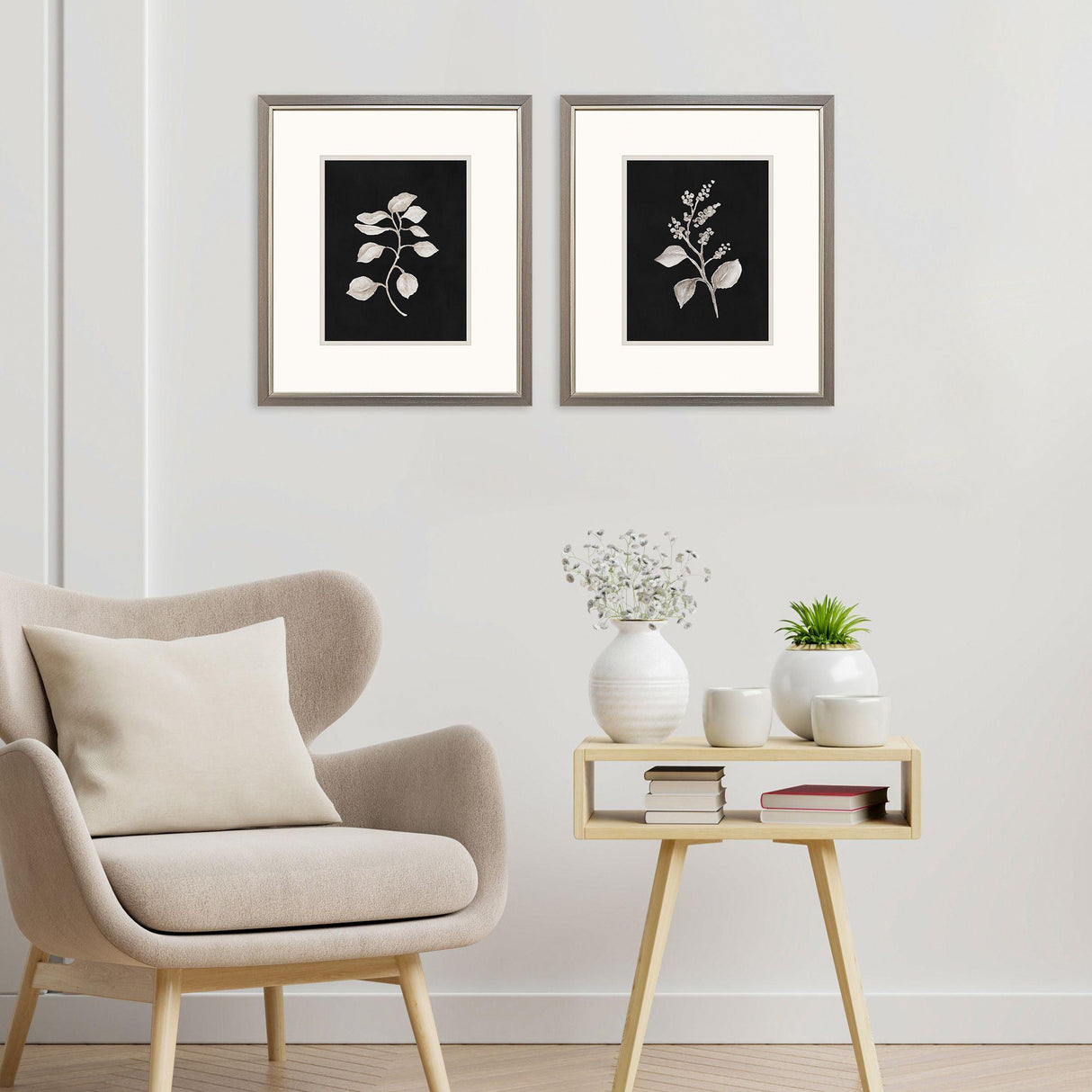 Paragon Dark Botanical S/2 Black 16 X 14 X 1 Wall Art