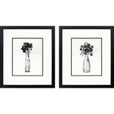Paragon Sophisticated Floral S/2 Black 16 X 14 X 2 Wall Art