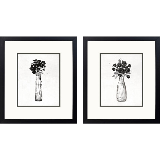 Paragon Sophisticated Floral S/2 Black 16 X 14 X 2 Wall Art
